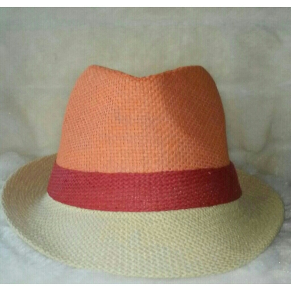 Orange Straw Fedora - image 1